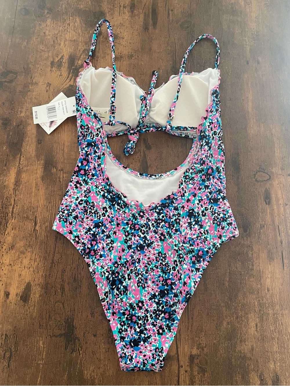 Jessica Simpson | Small Blessings Lettuce Edge One-Piece Swimsuit | Floral | NWT - Picture 4 of 14